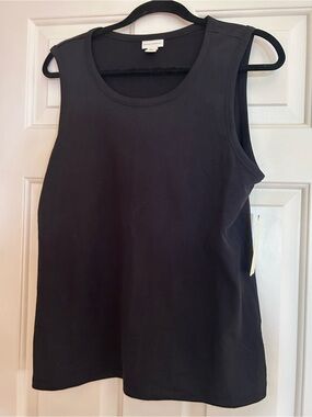 NWT mercer & madison Black Sleeveless Crewneck Tank Top XL